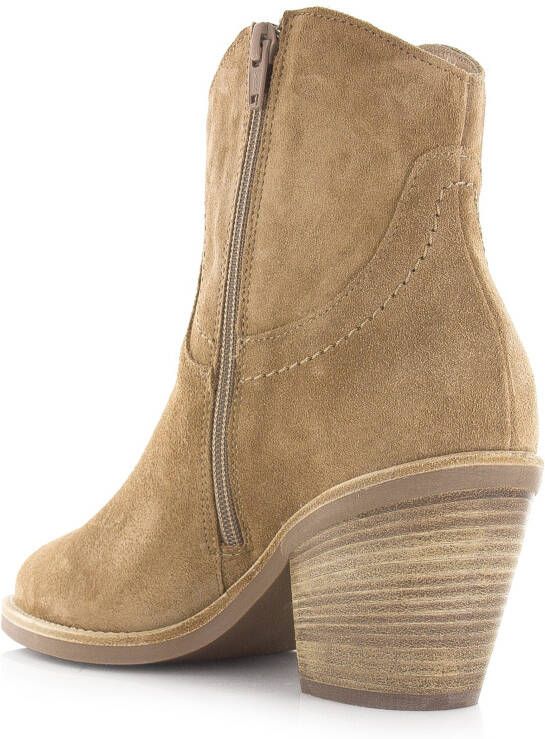 VIA VAI Mara Denver | Sierra Noisette Beige Suede Enkellaars met hak Dames