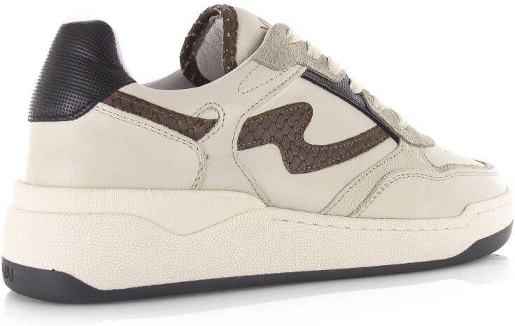 VIA VAI Sam Levi beige damessneakers Beige Leer Lage sneakers Dames