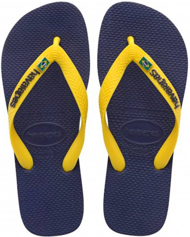Havaianas Brasil Layers Blauw Rubber Teenslippers Unisex