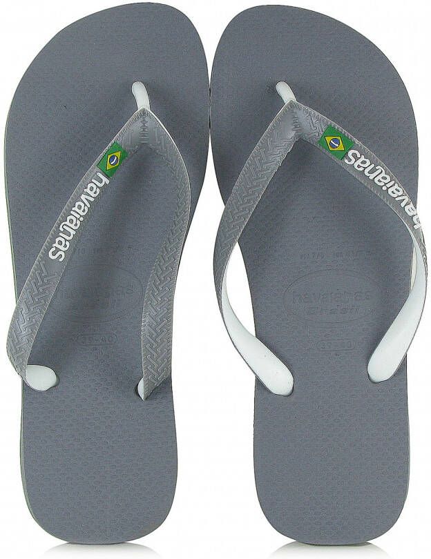 Havaianas Brasil Mix Slippers Unisex Steel Grey White White - Foto 3
