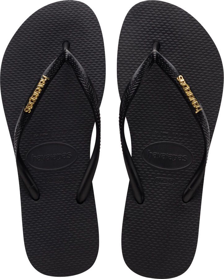 HAVAIANAS Teenslippers Dames Slim Logo Metallic Maat: 37 38 Materiaal: Rubber Kleur: Zwart - Foto 14