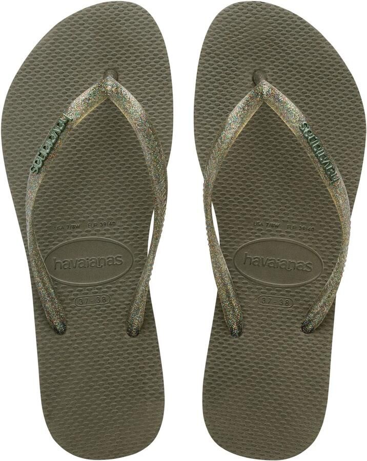 HAVAIANAS Teenslippers Dames Slim Logo Metallic Maat: 41 42 Materiaal: Rubber Kleur: Groen - Foto 10