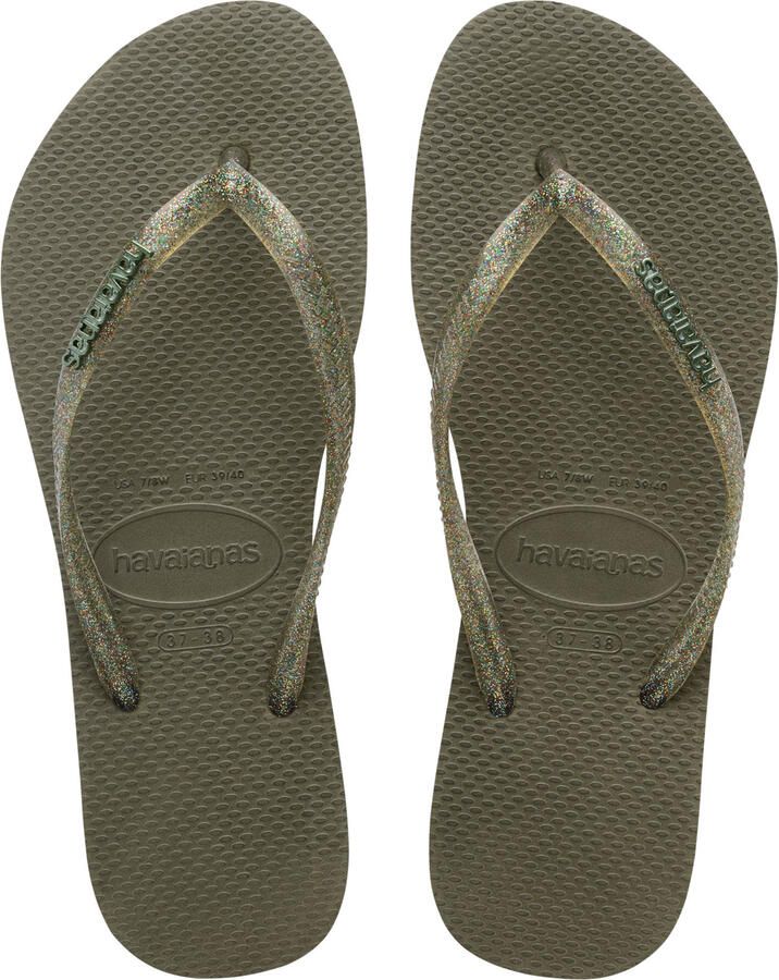 HAVAIANAS Teenslippers Dames Slim Logo Metallic Maat: 41 42 Materiaal: Rubber Kleur: Groen - Foto 10