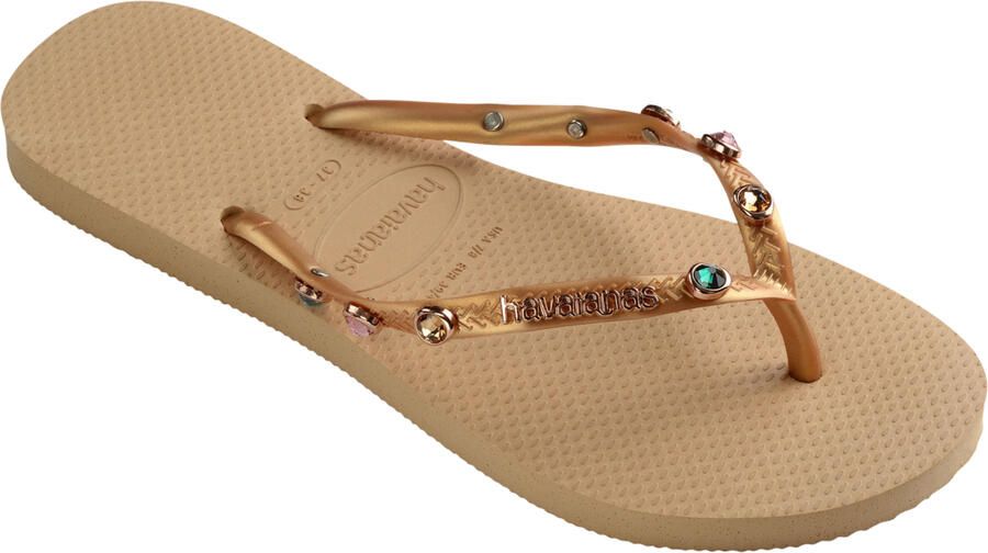 Havaianas Slim Luxury Gold | Swarovski Goud Rubber Teenslippers Dames - Foto 2