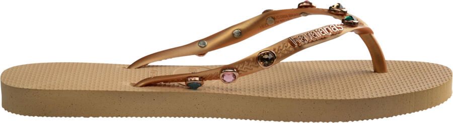 Havaianas Slim Luxury Gold | Swarovski Goud Rubber Teenslippers Dames - Foto 3