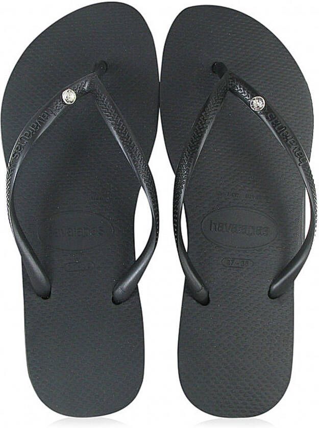 Havaianas Slim Crystal Glamour Zwart Rubber Teenslippers Dames
