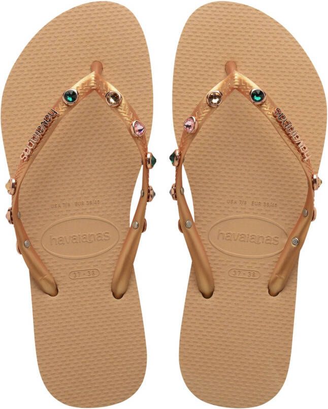Havaianas Slim Luxury Gold | Swarovski Goud Rubber Teenslippers Dames - Foto 2