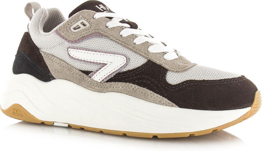 Hub GLIDE Coffee Mauve Off White Suede Dames - Foto 7