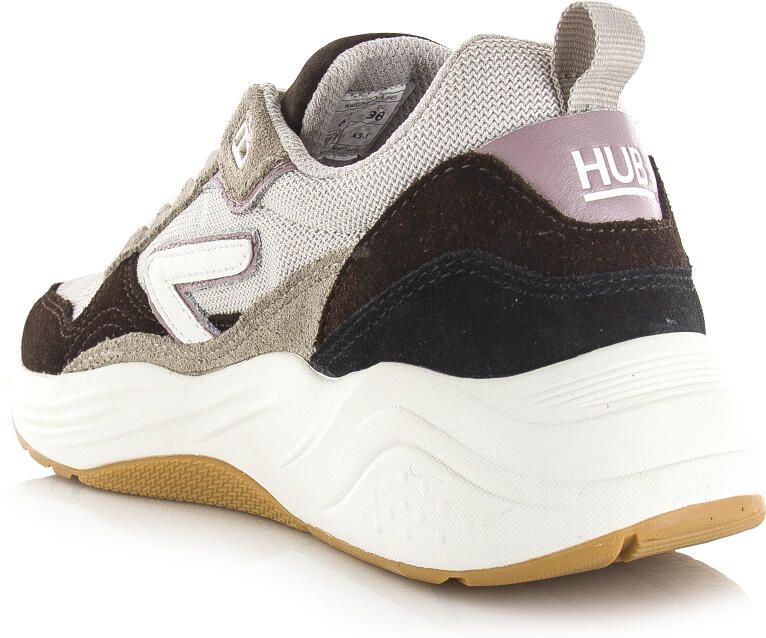 Hub GLIDE Coffee Mauve Off White Suede Dames - Foto 6