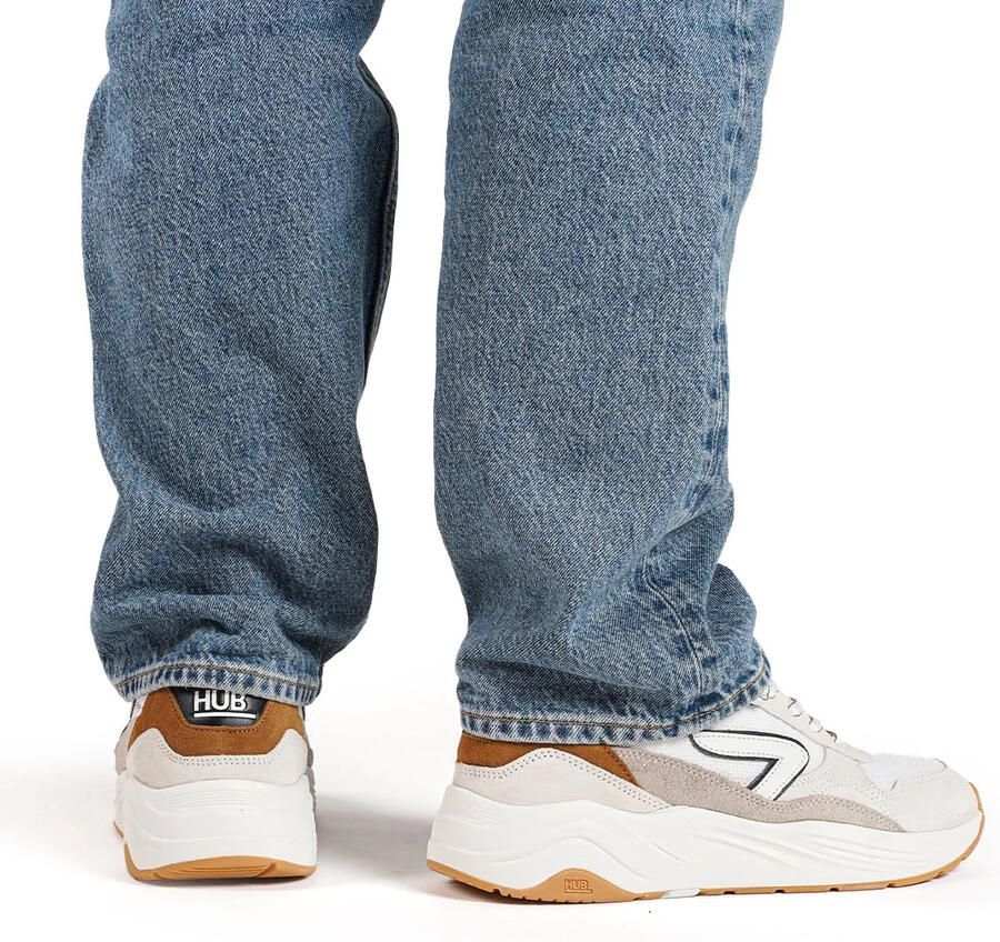 Hub Glide off white cognac Dark Coffee Suede Heren - Foto 4