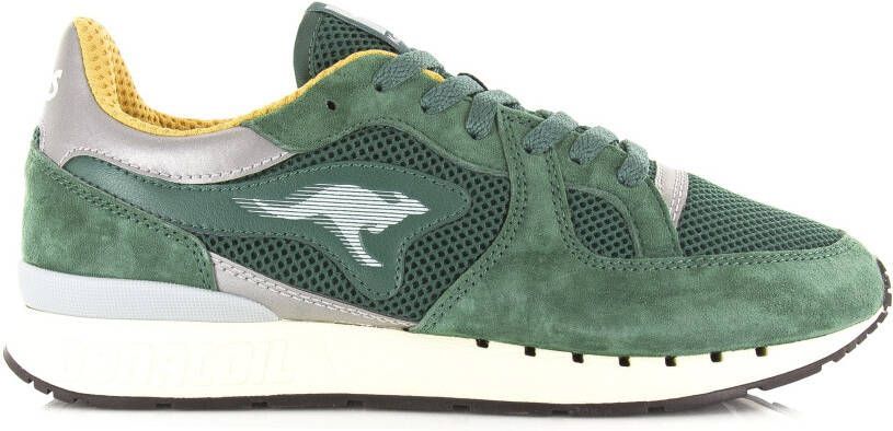 Kangaroos Coil R1 Tech | Evergreen Mustard Groen Mesh Lage sneakers Heren