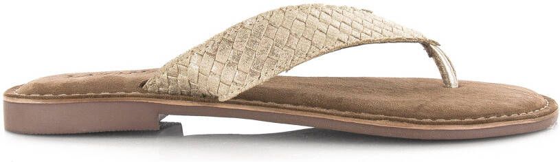 Lazamani ladies toe slippers shiny weav Goud Suede Teenslippers Dames - Foto 8