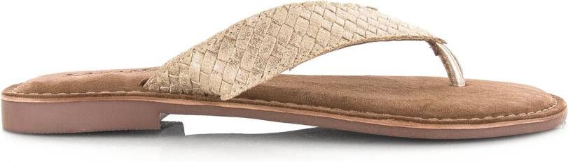 Lazamani Geweven slippers met lichte g Leer Dames