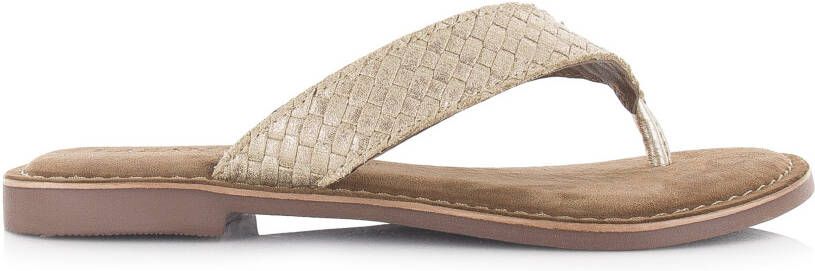 Lazamani ladies toe slippers shiny weav