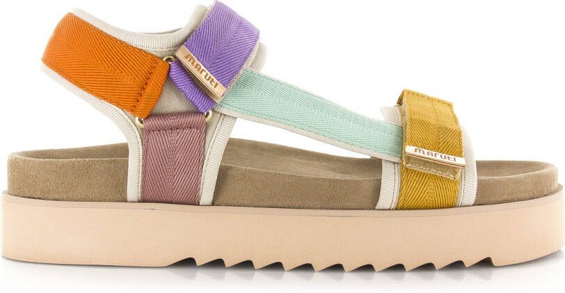 Maruti Beau sandalen met klittenband Multi Textiel Plateau sandalen Dames