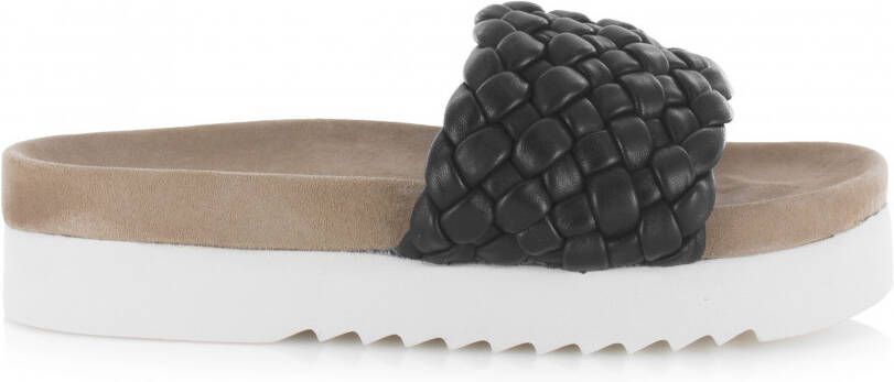 Maruti Zwarte Leren Gevlochten Slipper Billy Black Dames - Foto 11