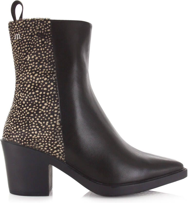 Maruti Gisele Leather Pixel Zwart Leer Enkellaars met hak Dames - Foto 3