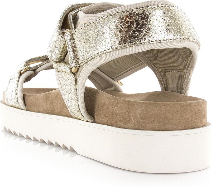 Maruti Beau leren sandalen met klittenband Goud Leer Plateau sandalen Dames - Foto 7