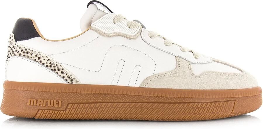 Maruti Yale Suede BSA White Beige Black Dames Sneakers Wit - Foto 14