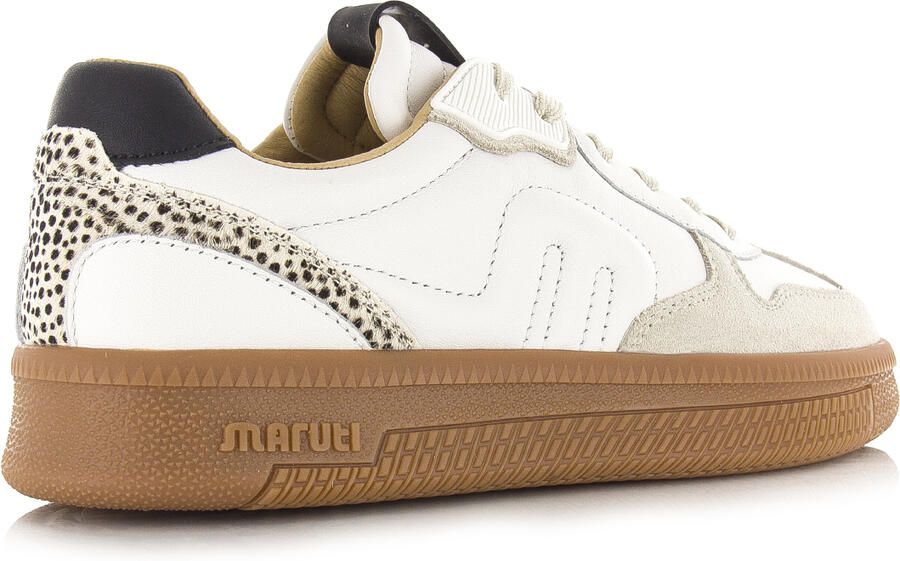 Maruti Yale Suede BSA White Beige Black Dames Sneakers Wit - Foto 16