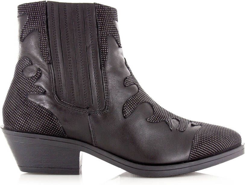 Maruti Tessy Strass enkellaarzen zwart Leer Western Dames - Foto 3