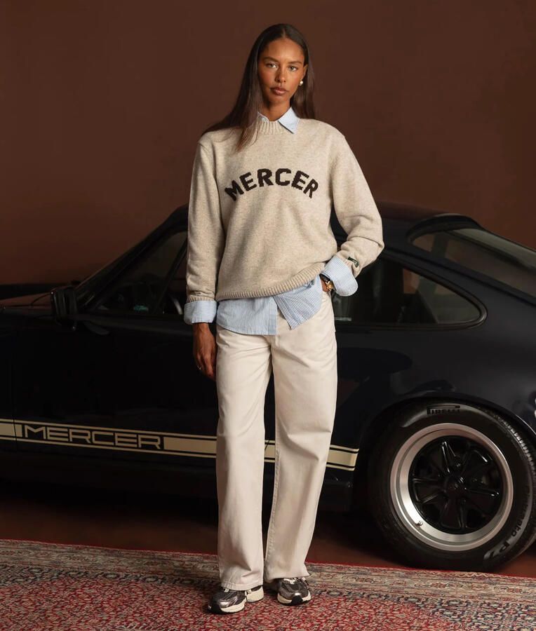 MERCER AMSTERDAM Lage Sneakers Dames The Re-run Cracked Mesh Grijs - Foto 5