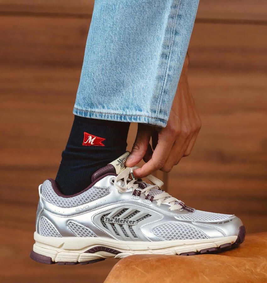 MERCER AMSTERDAM Lage Sneakers The Re-run Evo Leatherlook Zilver - Foto 2