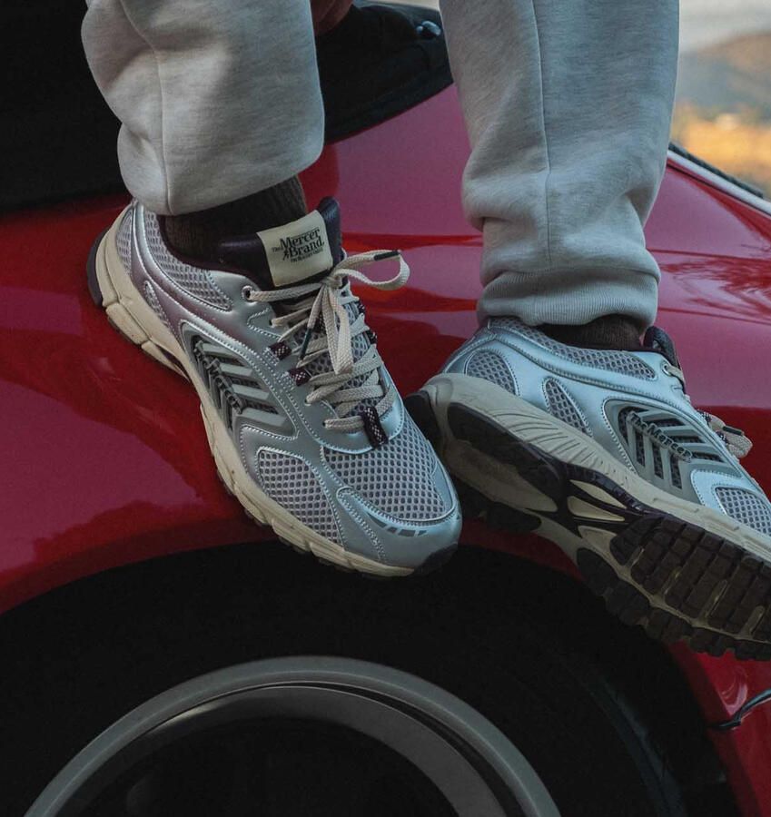 MERCER AMSTERDAM Lage Sneakers The Re-run Evo Leatherlook Zilver - Foto 3