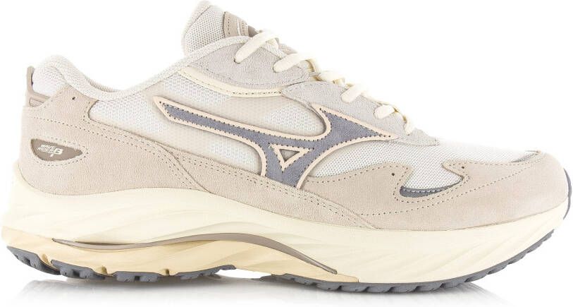 Mizuno Wave Rider ß | White Sand Ultimate Gray Wit Suede Lage sneakers Heren