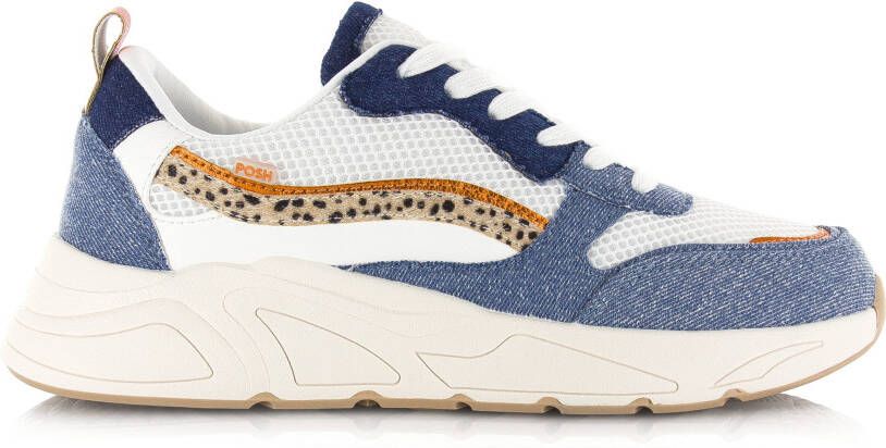 POELMAN C18582X7PSH11 denim jeans comb Blauw Mesh Lage sneakers Dames - Foto 2