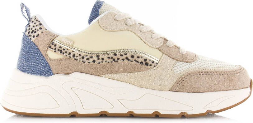 POELMAN C18582X7PSH9 DK Beige Combi Beige Mesh Lage sneakers Dames