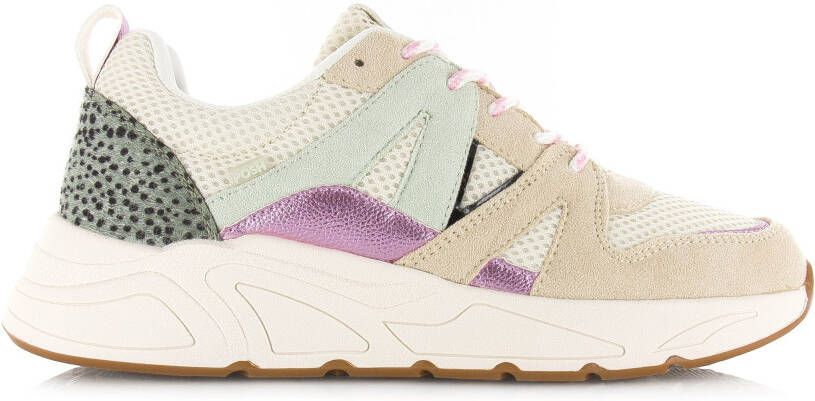 POELMAN C18582X9PSH23 Beige Pink Green Beige Mesh Lage sneakers Dames - Foto 4