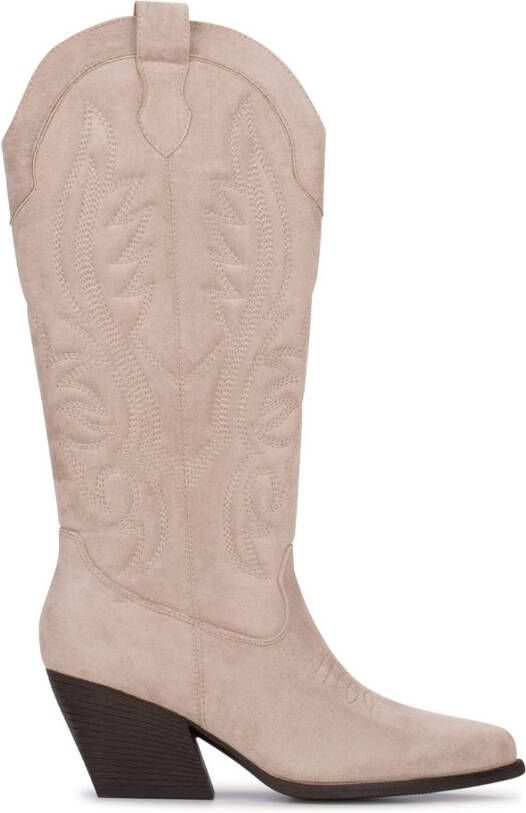 POELMAN CSHN18525-41PPSH1 cappuccino Beige Suedelook Cowboy laarzen Dames