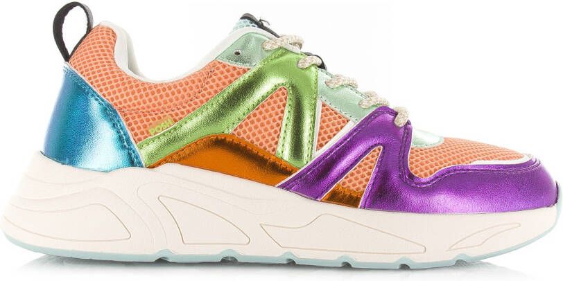 POELMAN Multi sneaker Plumb Salmon Green Blue Roze Mesh Lage sneakers Dames - Foto 4