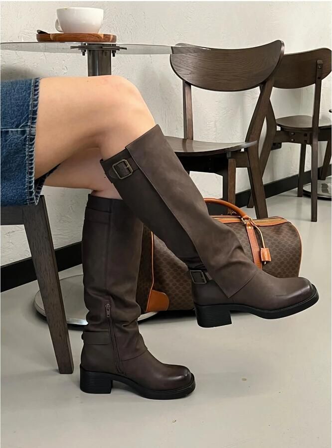 POELMAN laarzen met kap donkerbruin Imitatieleer Dames - Foto 2