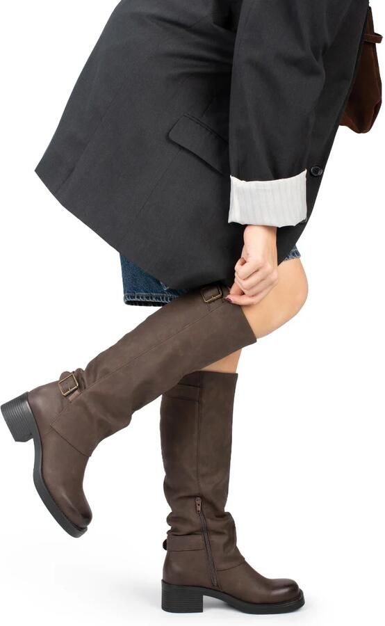 POELMAN laarzen met kap donkerbruin Imitatieleer Dames - Foto 4