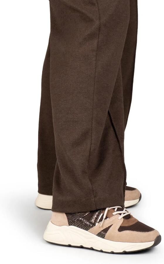 POSH by Poelman CAROCEL Dames Sneakers Bruin met beige combi - Foto 4