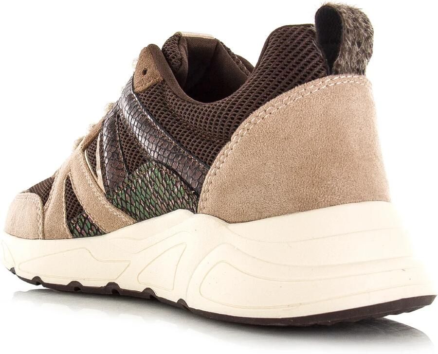 POSH by Poelman CAROCEL Dames Sneakers Bruin met beige combi - Foto 3