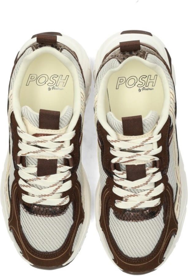 POELMAN POSH Harper sneaker dk chocolate Textiel Dames - Foto 4