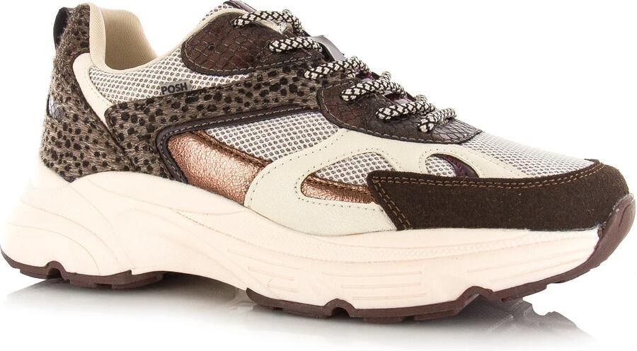 POSH by Poelman AYOKI Dames Sneakers Bruin Met Dierenprint - Foto 3