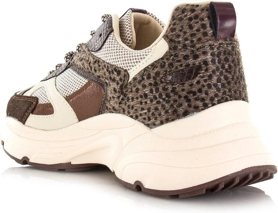 POSH by Poelman AYOKI Dames Sneakers Bruin Met Dierenprint - Foto 4