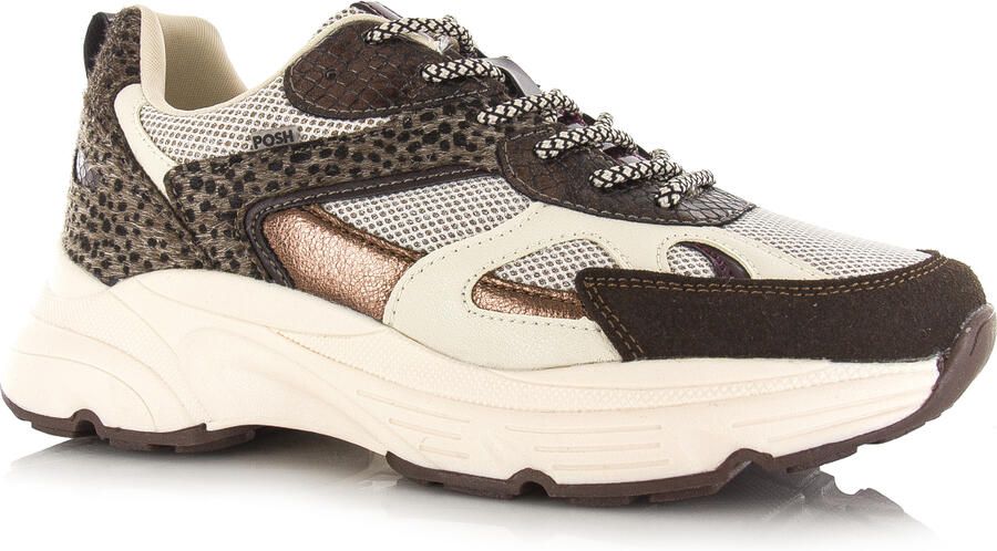 POSH by Poelman AYOKI Dames Sneakers Bruin Met Dierenprint - Foto 3