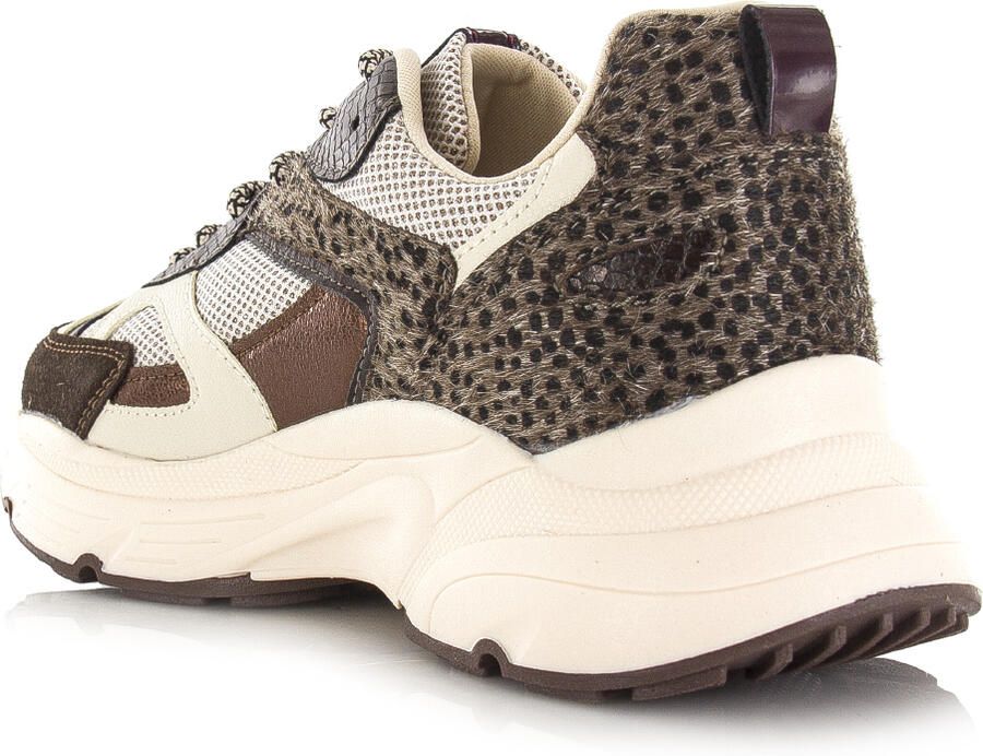 POSH by Poelman AYOKI Dames Sneakers Bruin Met Dierenprint - Foto 4