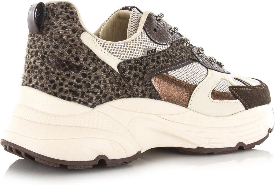 POSH by Poelman AYOKI Dames Sneakers Bruin Met Dierenprint - Foto 5