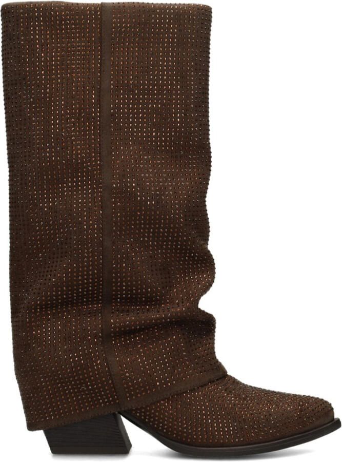 POELMAN PS LOIS laarzen studs dark brown Suedelook Dames