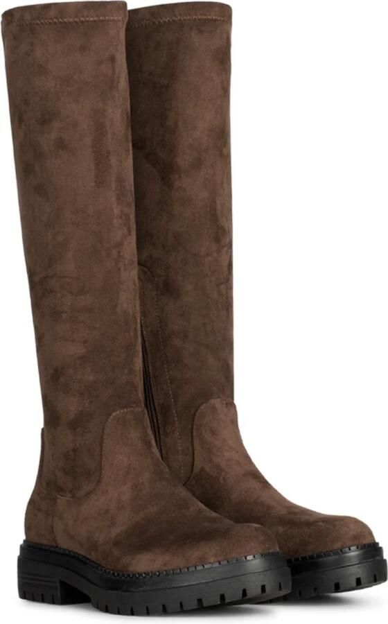 POELMAN stretchlaarzen donkerbruin Imitatiesuède Dames - Foto 3