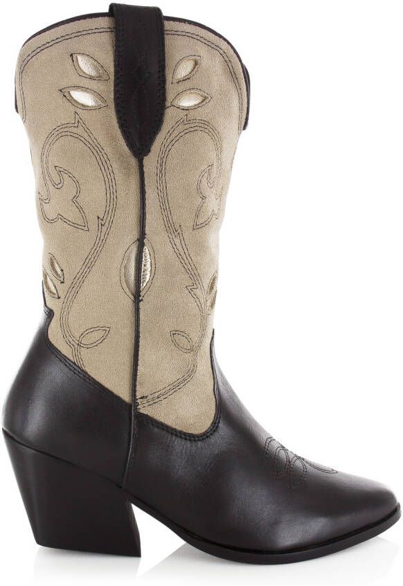 POELMAN Cowboylaarzen Zwart Suede Cowboy laarzen Dames - Foto 3