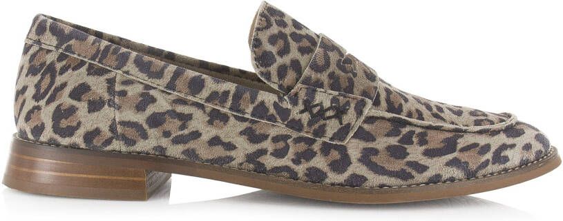 PS Poelman Vorde leren loafers met panterprint bruin - Foto 3