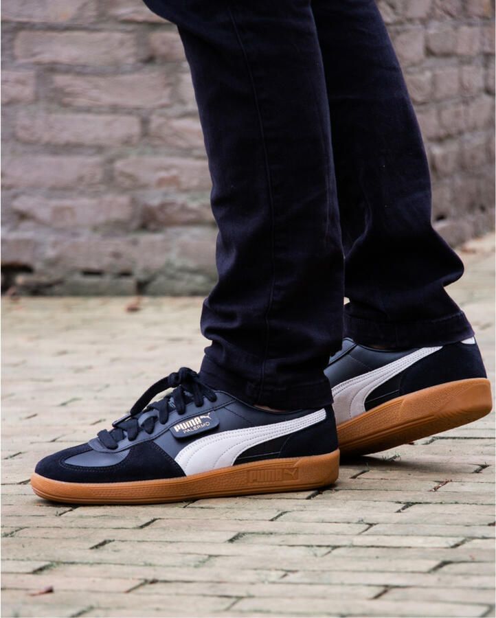Puma Palermo Lth Black Feather Gray Gum Zwart Leer Lage sneakers Unisex - Foto 11