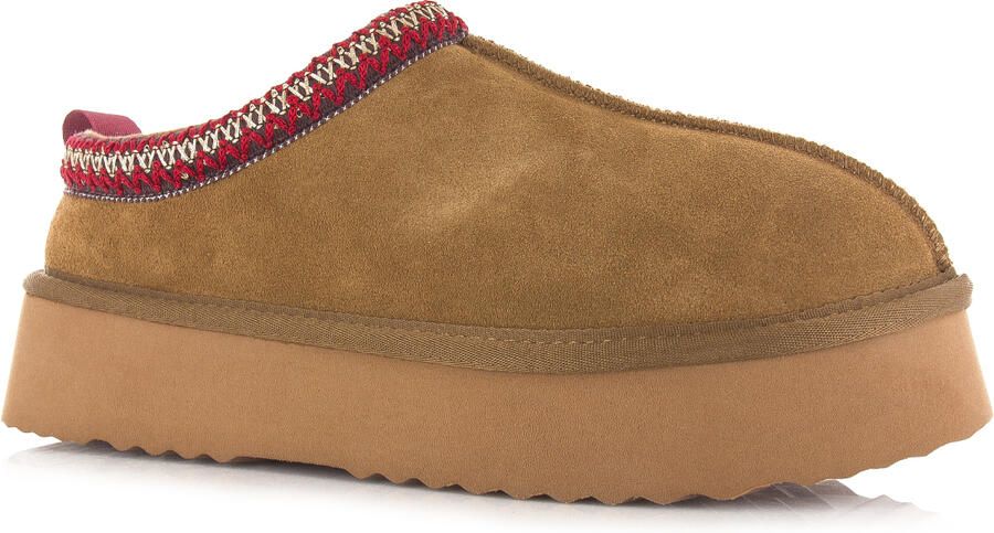 S C SC cognac boots met warme voering Suede Dames - Foto 2